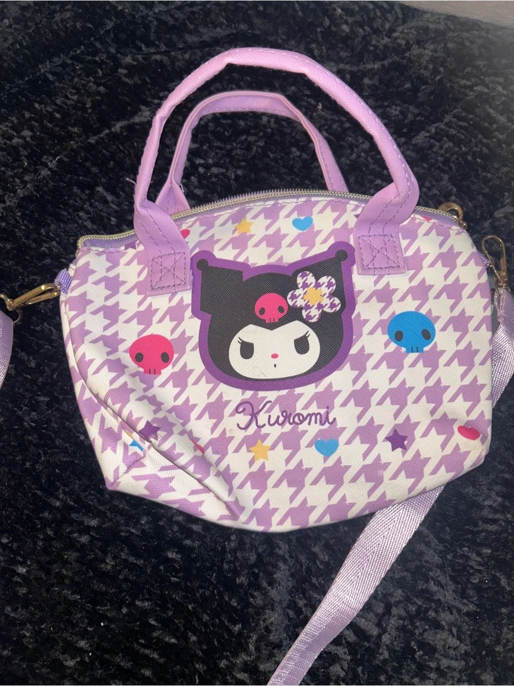 Hello Kitty Kuromi Purple Pink Patterned Kids Handbag